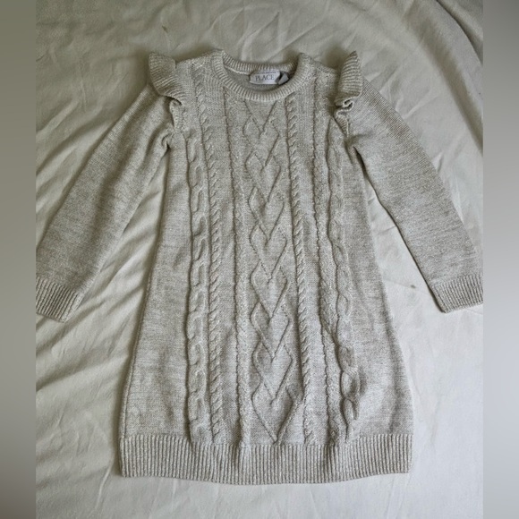 The Children's Place Other - The Children's Place Cream Sweater with Ruffle Accents size 4
